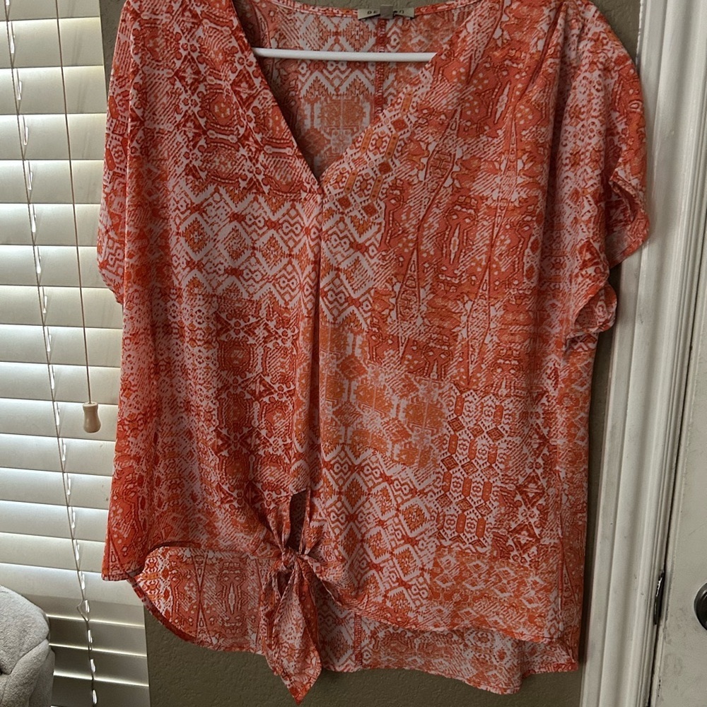 Beacon Orange Patterned Women's Top